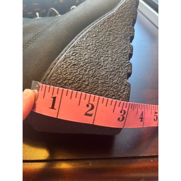 Timberland Women's Amston Wedge Booties Leather Suede Sz 9 Black Bikercore, Goth - Picture 4 of 9